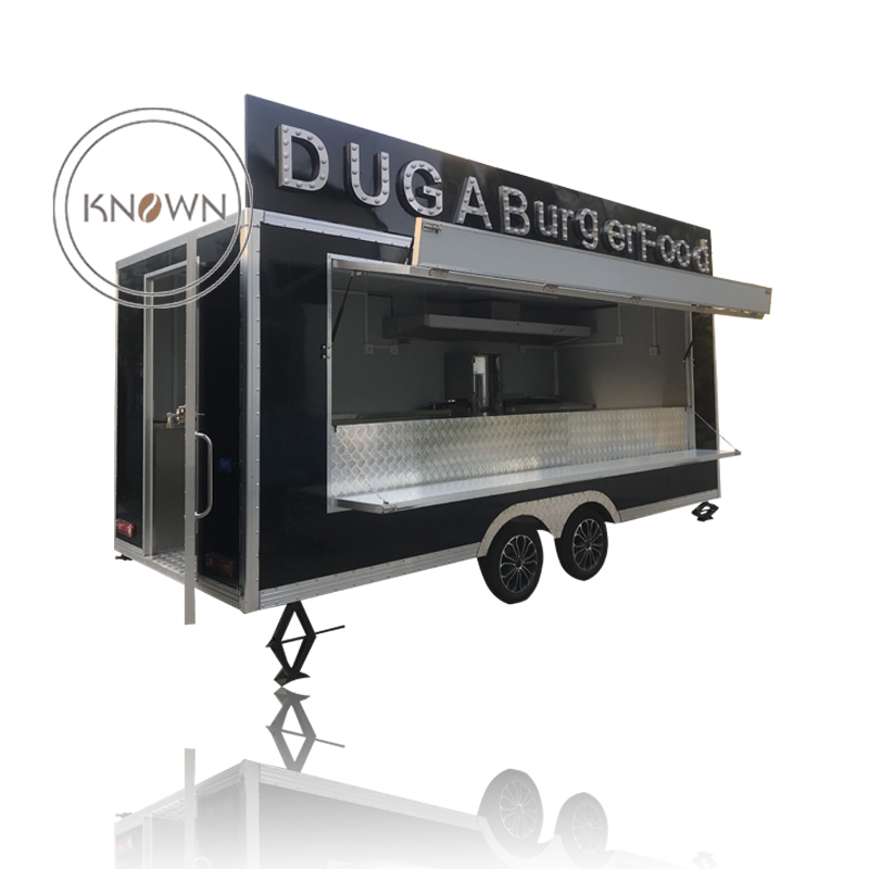2020 New Arrival Hot Dogs Food Cart Stainless Steel Mobile Ice Cream Food Truck Caravan Trolley
