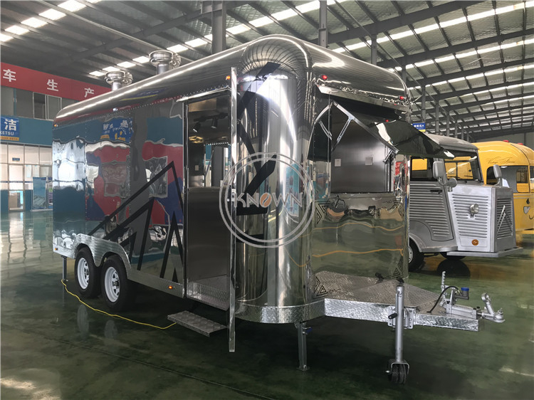 Airstream Food Trailer Mobile Food Truck Ice Cream Cart Hot Dog Mobile Food Cart on Sale