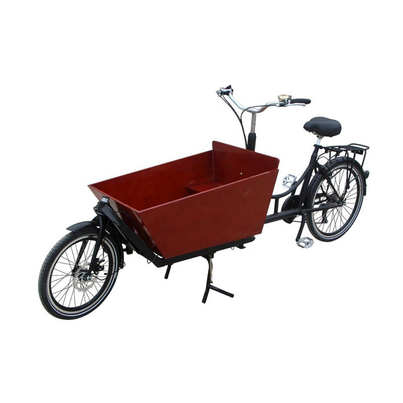 Pedal Electric Dutch Adult Tricycle 3 Wheels Cargo Bike Family Bicycle Kids Scooter Street Vending Cart for Sale Customizable