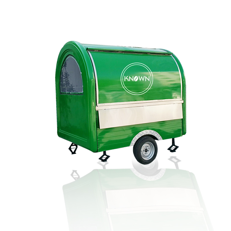KN-FR-220B Green Color Can Be Customized Food Trailer Cart Truck For Snack on Street
