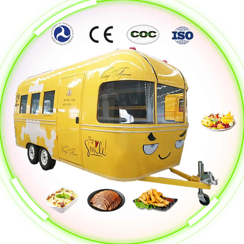 KN-QF-500T Custom Airstream Colorful Food Truck Fully Equipped Concession Food Trailer 