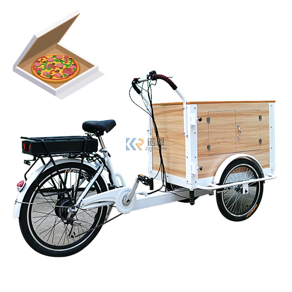 Mobile Drink Tricycle Coffee Cart 3-wheel Business Bicycle Electric Reverse Ride Takeaway Bike Street Food Tricycle