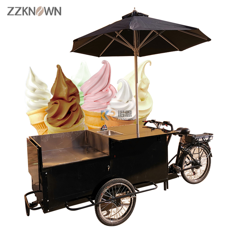 Stylish Food Tricycle Human-powered Hot Dog Tricycle Sausage Tricycle Mobile Electric Gourmet Bicycle