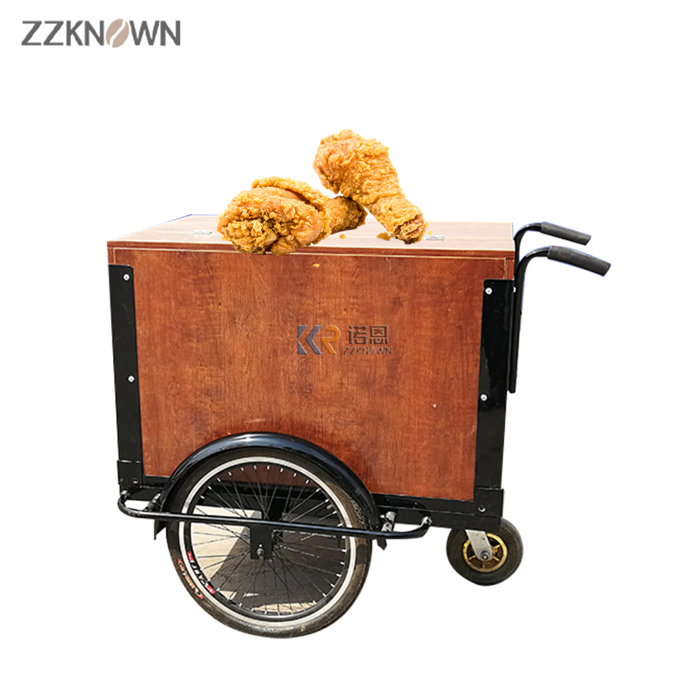 Food Vending Carts Manufacturers Wooden Bike Coffee Shop Mobile Cart with Sink Pump System