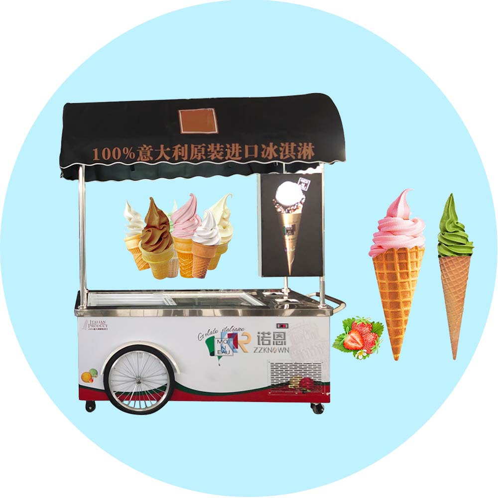 3 Wheel Tricycle Ice Cream Bike Street Mobile Ice Cream Cart For Sale With Umbrella Freezer Cabinet