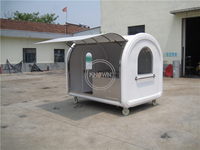 KN-250DW Good Quality Mobile Food Fried Ice Cream Cart Trailer Puff Shaved Ice Stall Cart 