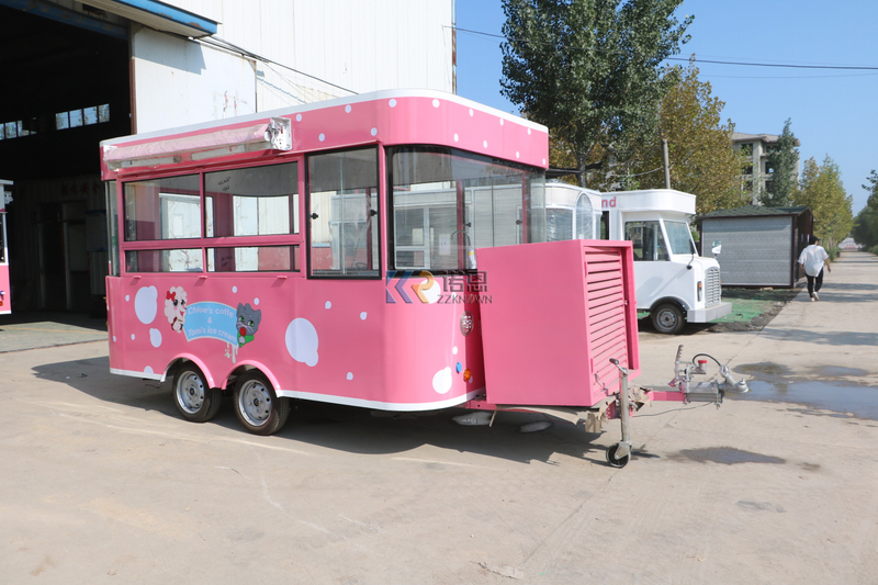 KN-JJ350T California Mobile Kitchens Business Trailers Trucks with Barbecue Smoker and Pizza Oven