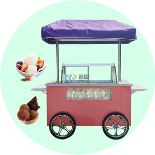 Commercial Gelato Ice Cream Display Showcase Refrigerator Freezer Italian Ice Cream Cart
