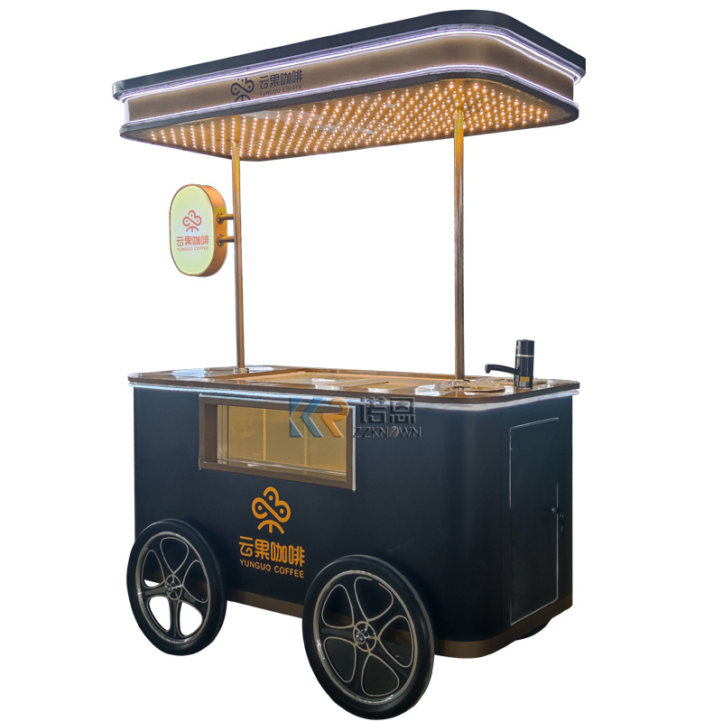 Factory Direct Sale Customized Gelato Cart Ice Cream Van Street Hand Push Gelato Ice Cream Cart