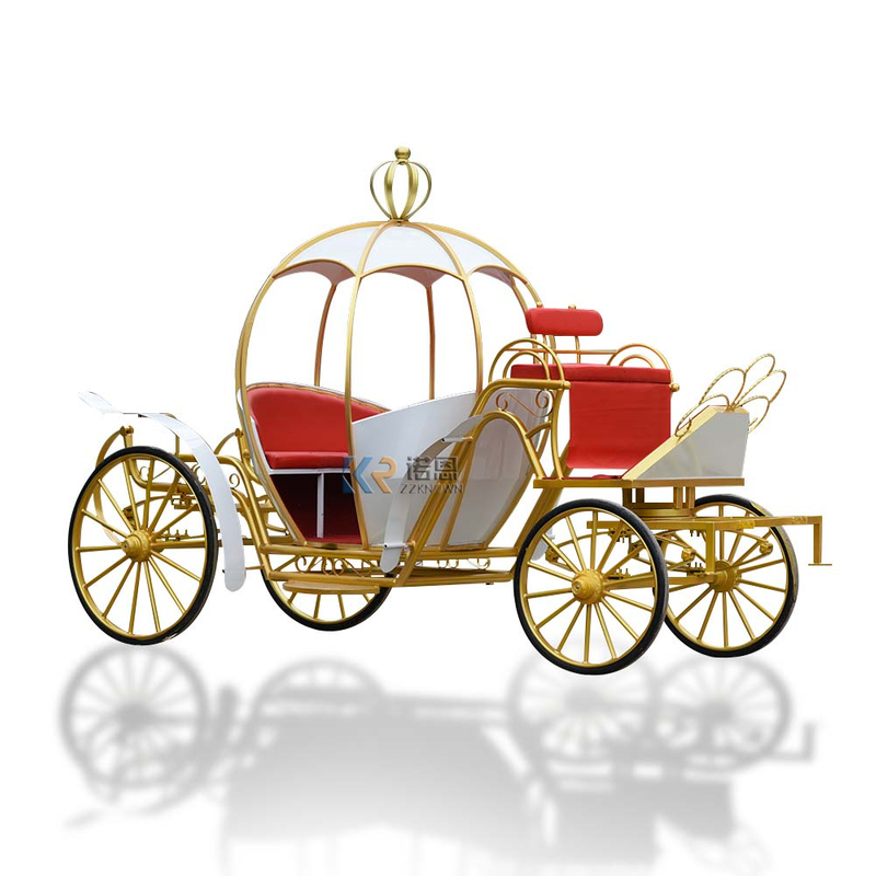 OEM European Style White Electric Pumpkin Carriage Wedding Sightseeing Play Horse Drawn Carriage