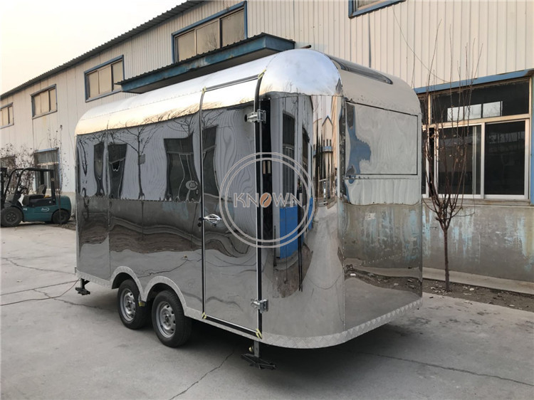 KN-QF-400F Fully Equipped Fast Food Truck Restaurant Food Cart Van Catering Truck Mobile Stainless Steel Food Trailer For Sale
