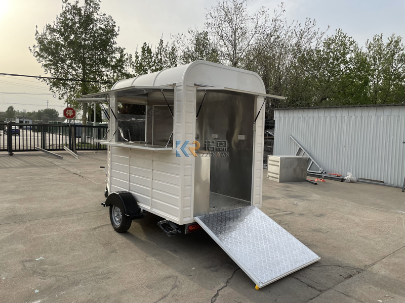 KN-YD-300Y Concession Coffee Kiosk Towable Horse Box Food Trailer Pizza Taco BBQ Hot Dog Ice Cream Cart Mobile Food Truck with Full Kitchen