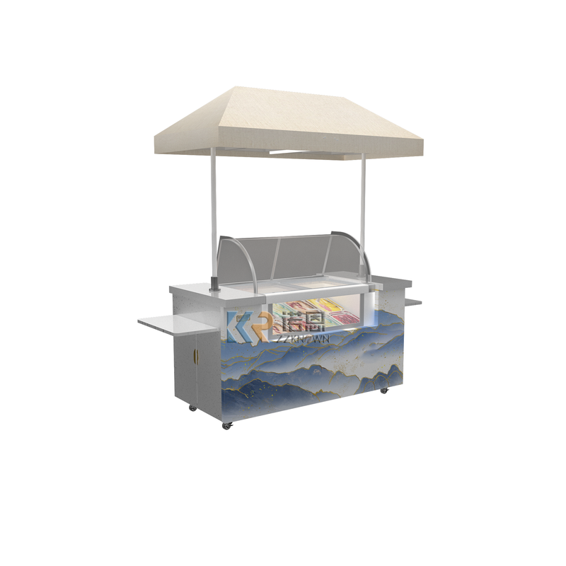 Commercial Refrigeration Gelato Cart Italian Ice Cream Cart Freezer Ice Cream Vending Push Gelato Cart