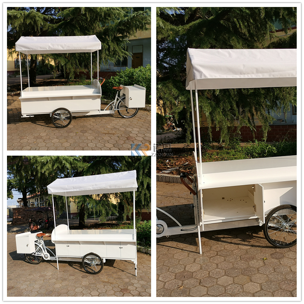 Street Mobile Tricycle Food Delivery Cart Bike Electric Tricycle Coffee Bicycle Coffee Bike