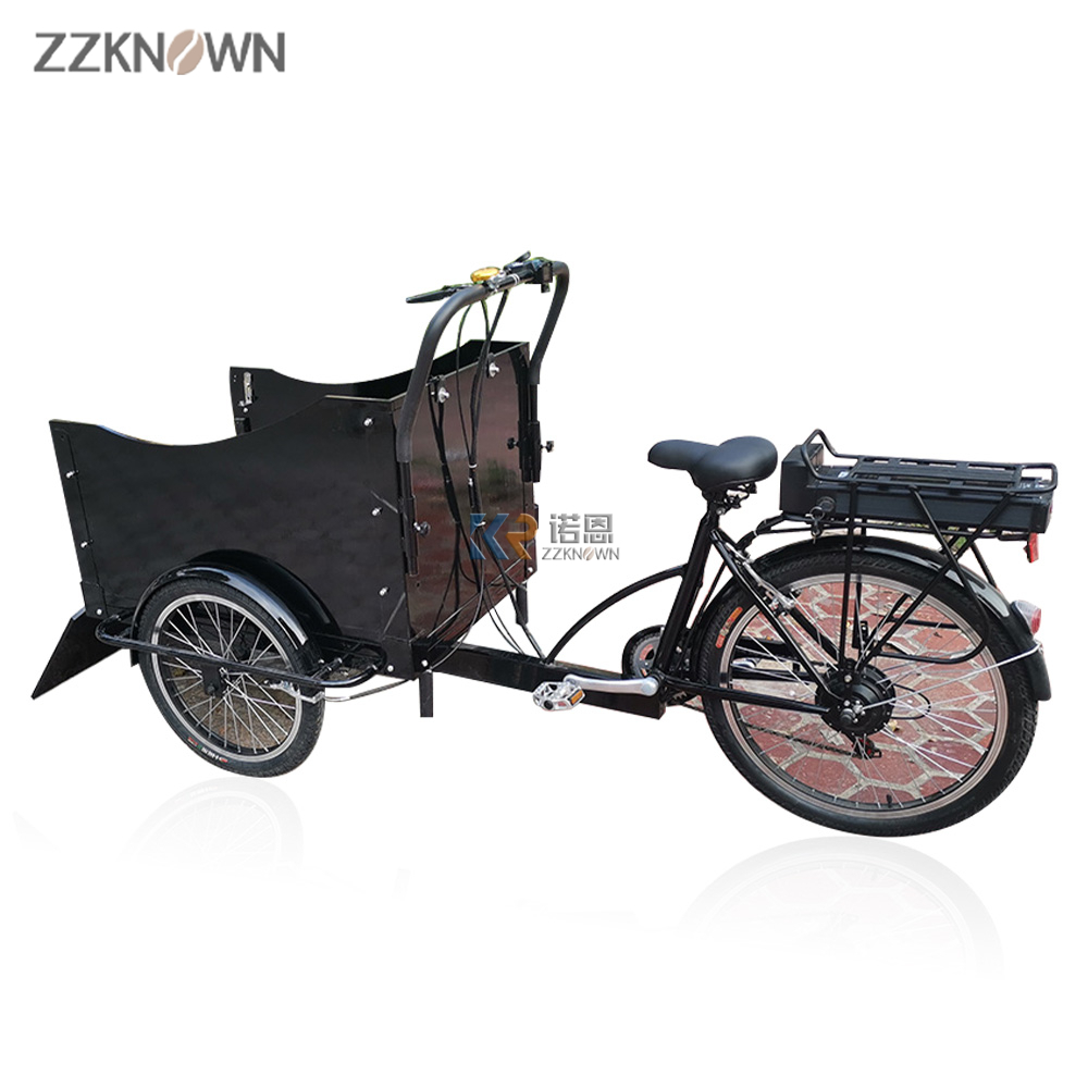 Front Load 6 Speed Electric Cargo Bike for Family Use