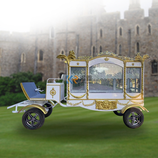Modern Design White Horse Drawn Buggy Royal Horse Casket Chariot Funeral Carriage Manufacturers Funeral Electric Hearse