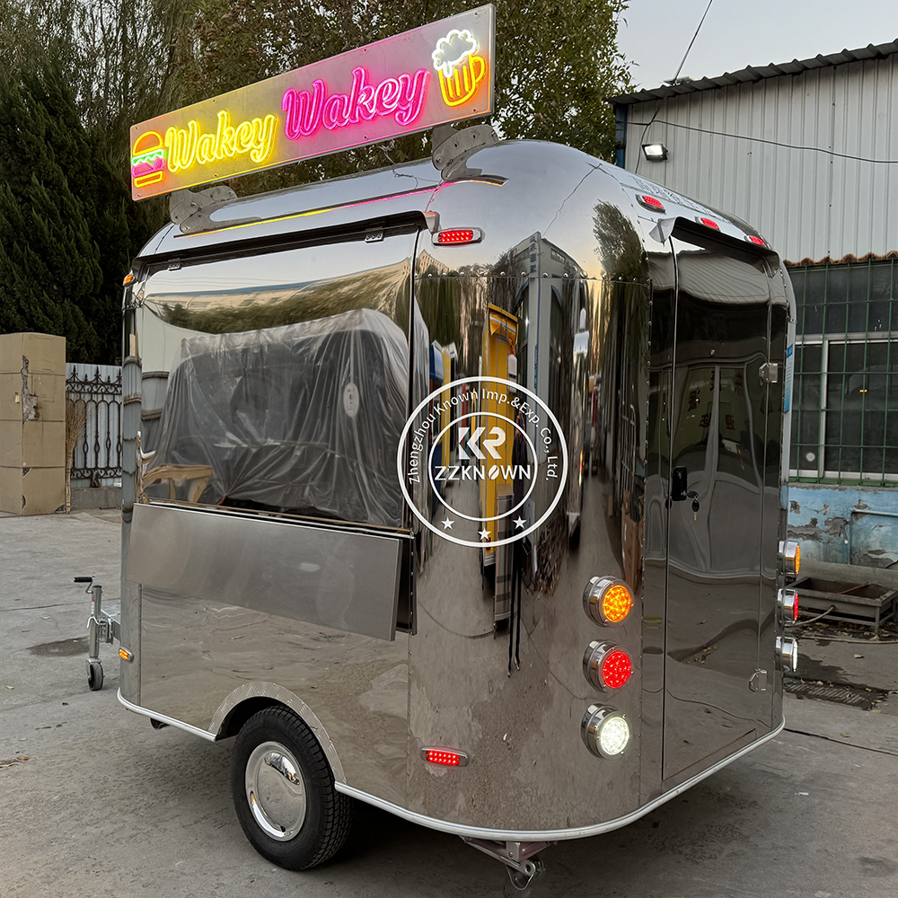 Mobile Kitchen Pizza BBQ Fast Food Trailer Fully Equipped Airstream Mobile Ice Cream Food Truck For Sale USA