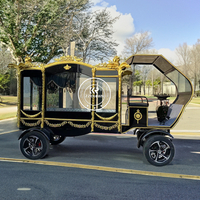 Modern Design Black Horse Drawn Hearse Royal Casket Chariot Funeral Carriage Manufacturers