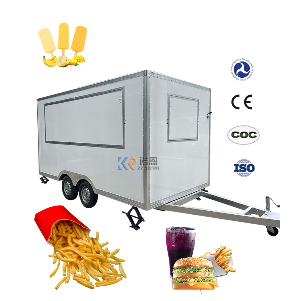 Customized Mobile Fast Food Kiosk Catering Trailer for Fast Food Street Sale