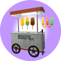 Italian Outdoor Gelato Cart Ice Cream Freezer Display Bike Cart Mobile Push Ice Cream Cart With Freezer