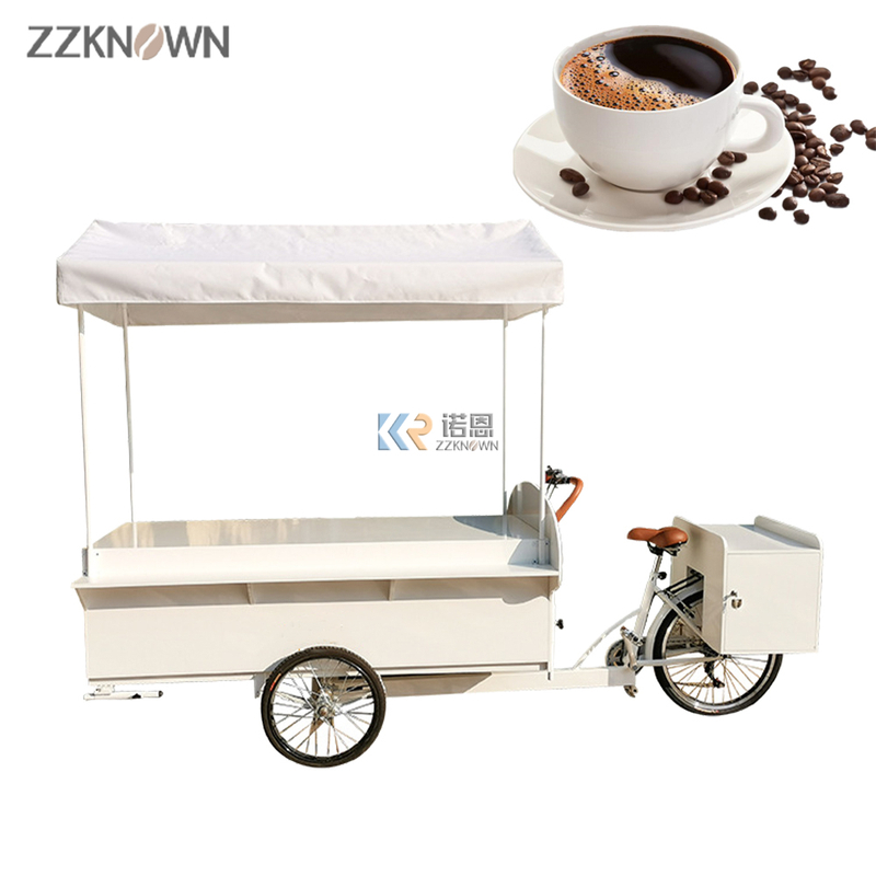 Street Mobile Tricycle Food Delivery Cart Bike Electric Tricycle Coffee Bicycle Coffee Bike