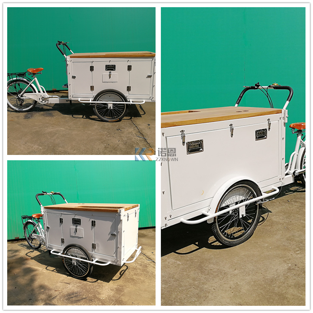 China Made Coffee Bicycle Food Cart for Sale Coffee Tricycle Mobile Food Kiosk