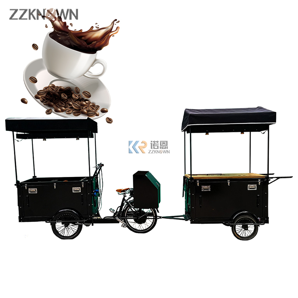 Newly Hot Selling Coffee Tricycle 3-wheel Coffee Bicycle Coffee Cart Coffee Pedal Pedicab Rickshaw Three-wheeled Coffee Car