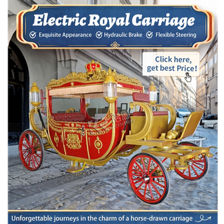 Black Gold Royal Carriage Fairytale Deluxe Wedding Royal Horse Carriage outdoor Sightseeing Trolley lovely Prince Buggy