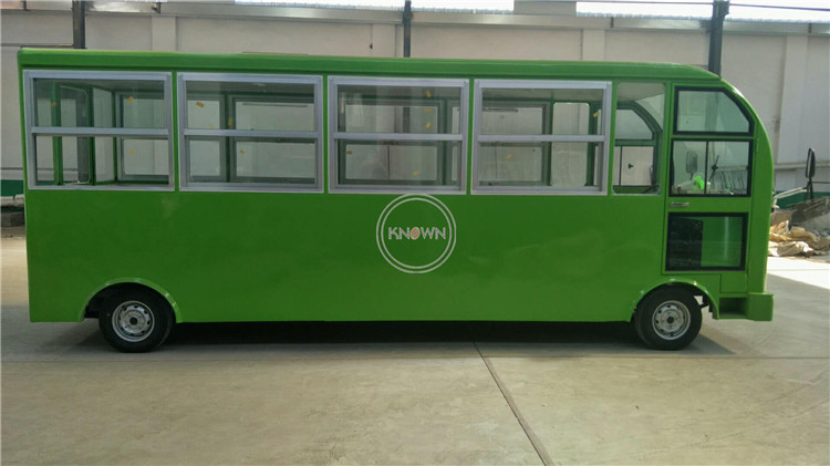 Green Color 4.3m Length Food Trucks Mobile Food Trailer Fast Food Truck Hotdog Food Cart