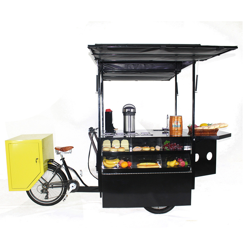 European Adult Tricycle Electric Cargo Bike Kiosk Mobile Food Display Cart for Sale Coffee Fruit Beer on The Street Vending 2020