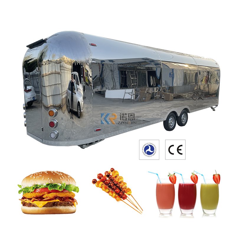 KN-QF-800S Mobile Trucks Stainless Steel Food Trailers Fully Equipped Mobile Fast Stainless Steel Food Trailer