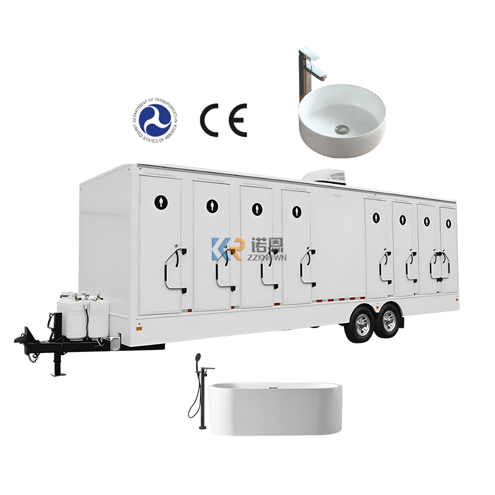 Metal Camping Mobile Toilets Trailer DOT Portable Shower Trailer Restroom Portable Toilet Trailer For Sale
