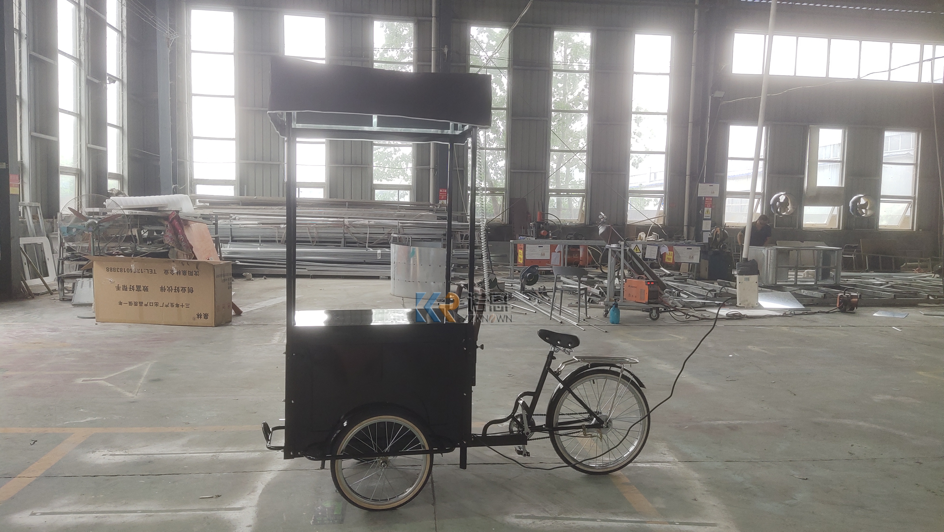 Concession Mobile Round Fast Food Trailer For Ice Cream Carts Sale Ice Cream Tricycle Cart with Freezer