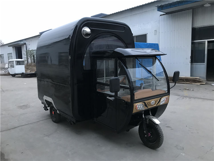 KN-220G Electric Ticycle Food Truck Mobile Kitchen Trailer Ice Cream Coffee Hot Dog Snack Food Cart with Power Drive on Road