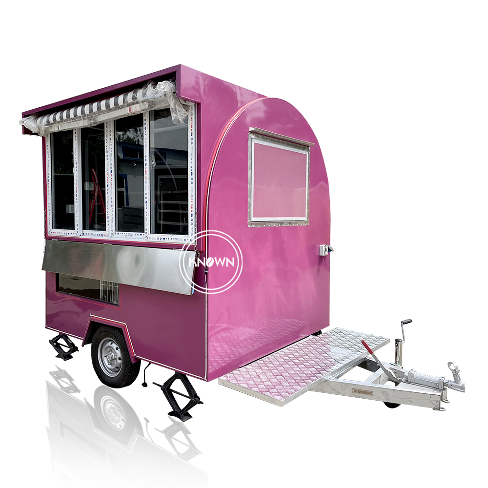 KN-FR-210H China Food Trailers Food Truck Ice Cart Kitchen Van Shop Station Mobile Caravan Trailers For Sale