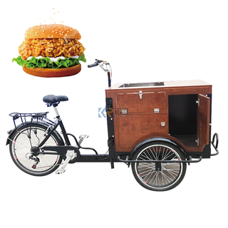 Commercial Mobile Food Truck 3 Wheels Electric Fast Food Tricycle Street Coffee Vending Cart Bike