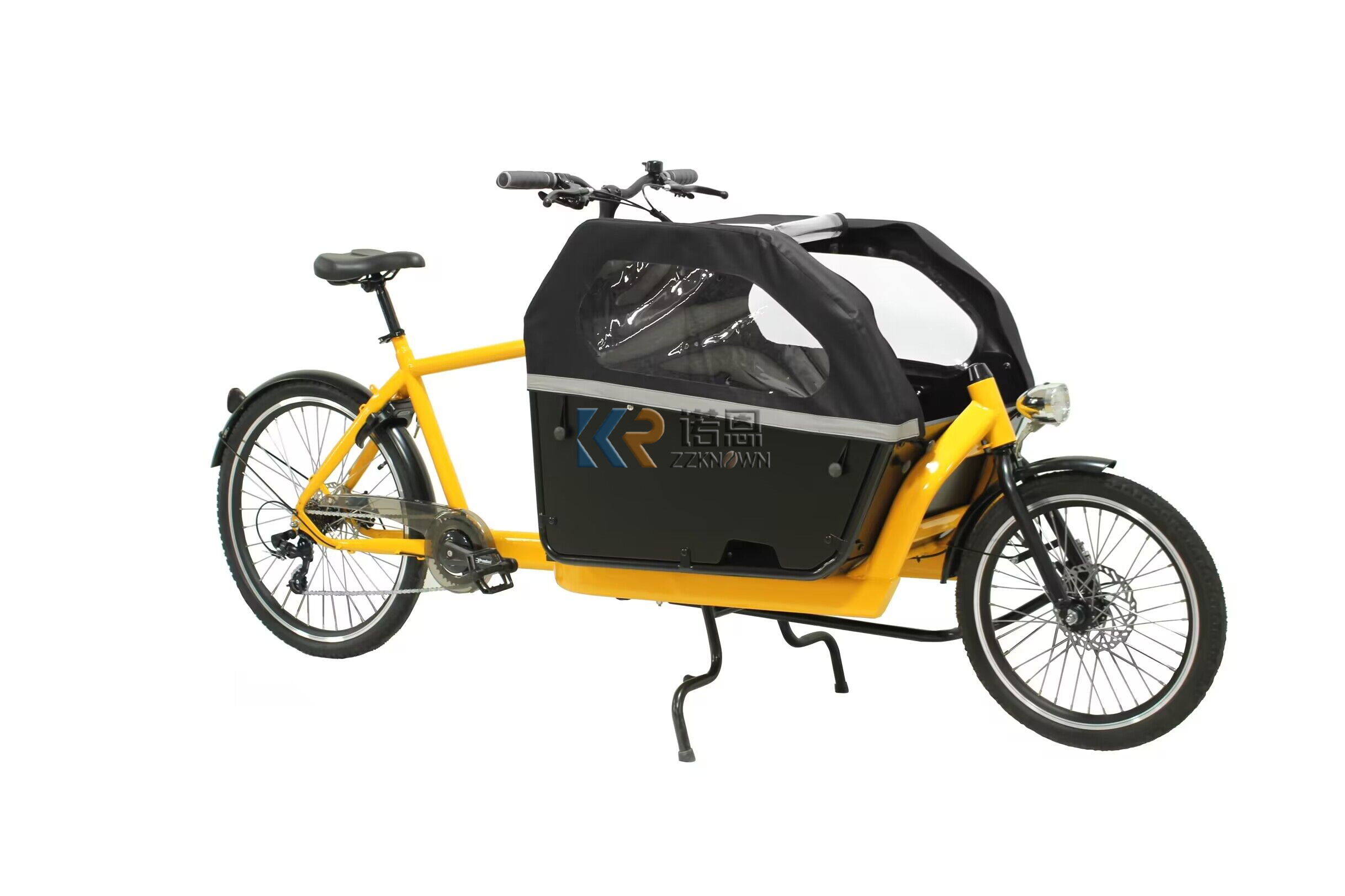 Electric Cargo Trike Or Carry Children with Wood Box And 250W Motor