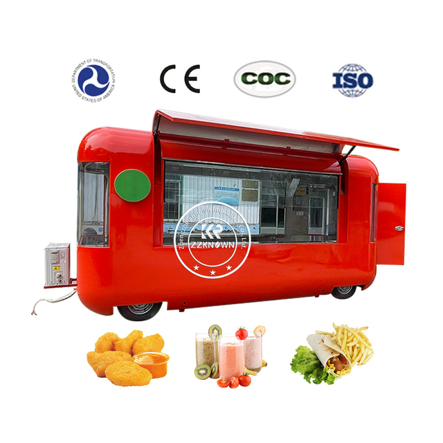 Street Mobile Fast Food Caravan Small Outdoor Ice Cream Coffee Food Vending Cart Kiosk For Sale