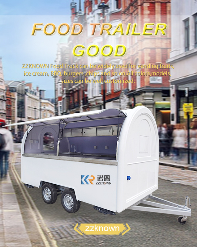 KN-FR-350W Catering Trailer Food Trailers Used Mobile Food Trucks Enclosed Concession Food Vending BBQ Porch Trailer