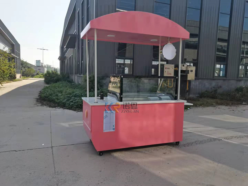 EU Standard Mobile Food Kitchen Trailer Italian Ice Cream Cart Slush Food Trolley Cart
