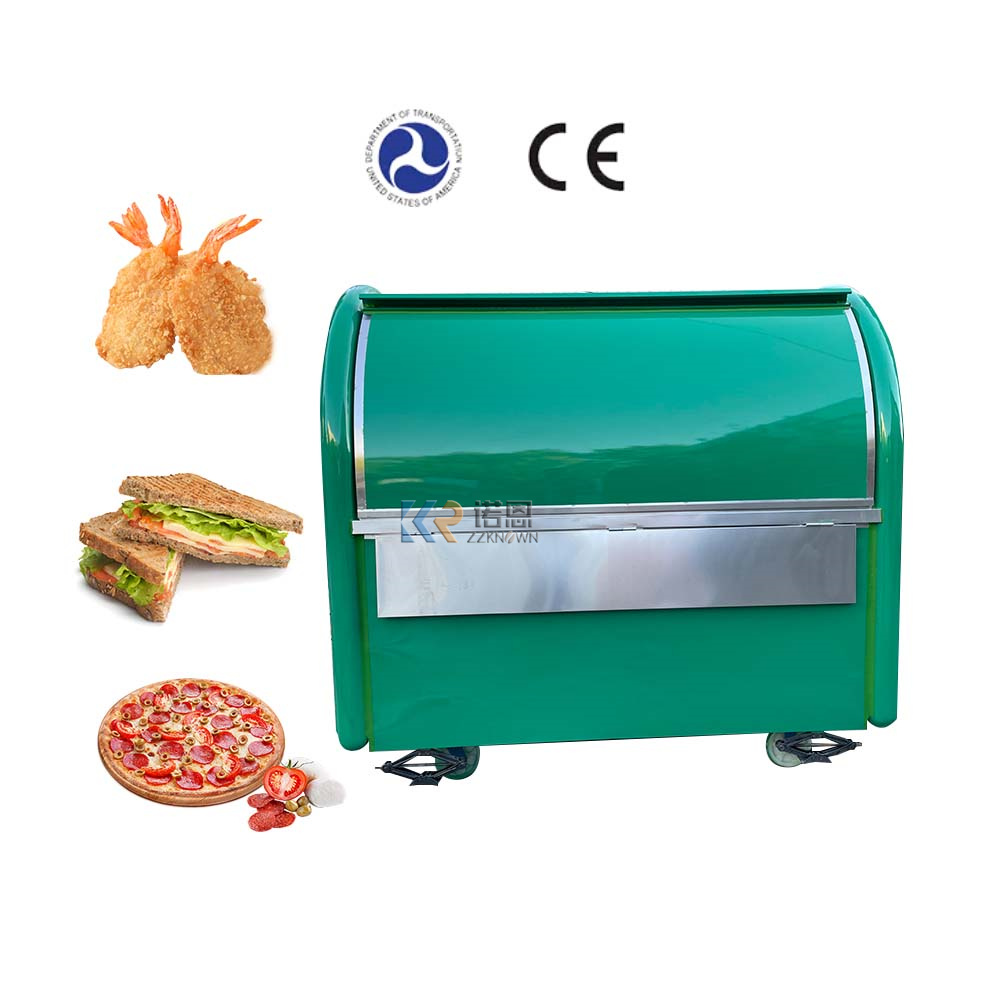 KN-FR-220A CE Approved Mobile Fast Food Truck Trailer Fully Equipped Hot Dog Snack Kiosk Food Cart for Sale