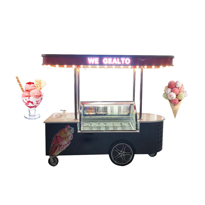 Mobile Mini Street Ice Cream Food Stall Cart For Thailand Mobile Food Popsicle Ice Cream Cart