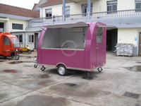 KN-290B 2.9m Length Red Mobile Fast Food Trailer Ice Cream Vending Street Mobile Cart Price 