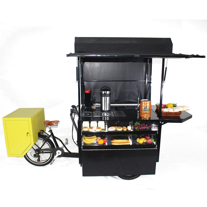 European Adult Tricycle Electric Cargo Bike Kiosk Mobile Food Display Cart for Sale Coffee Fruit Beer on The Street Vending 2020