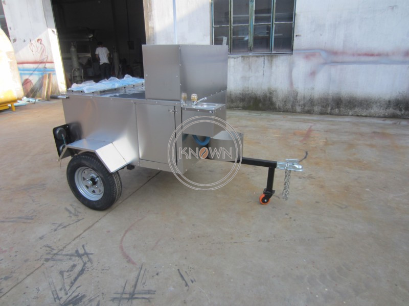 120A New Style Stainless Steel Mobile Electric Snack Vending Cart Hotdog Food Catering Carts