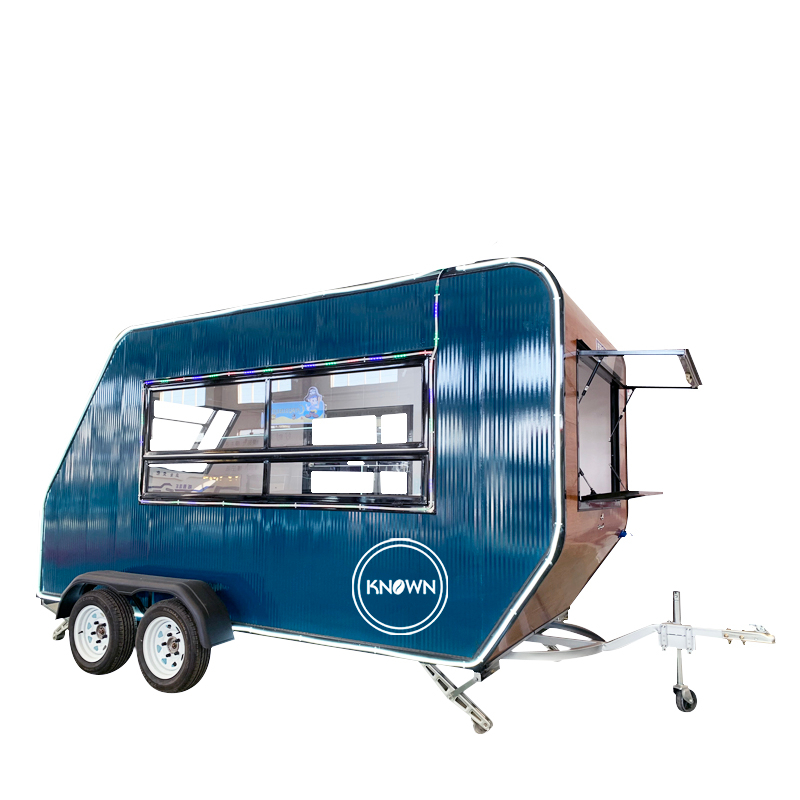 Mobile Fast Food Vending Trolley Cart Ice Cream Coffee Pizza Trailer Street Hot Dog Kiosk Van in USA