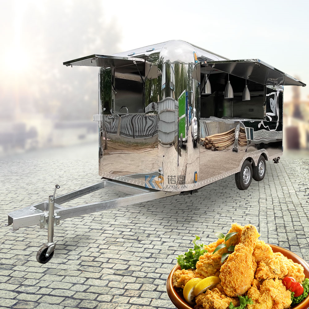 KN-QF-450F Full Kitchen Concession Stand Custom Italian Coffee Van Mobile Kebab Commercial Australian Food Truck Trailer