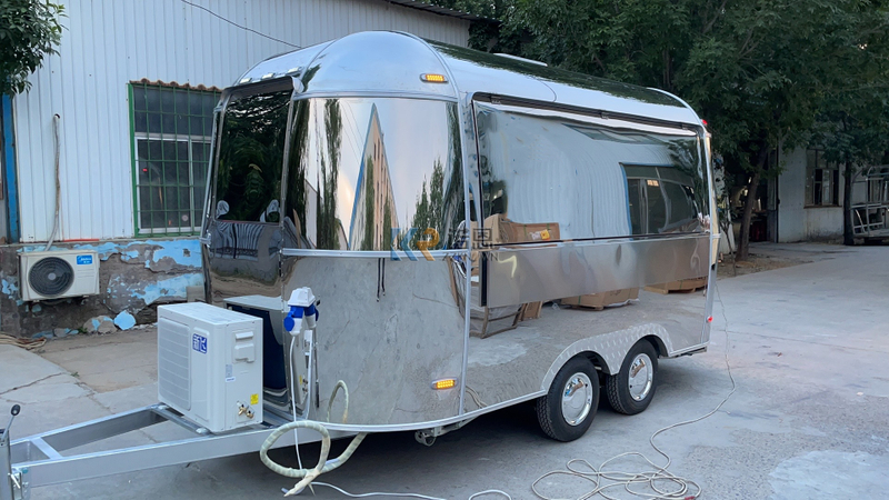 KN-QF-500S Custom Airstream Mobile Food Truck Catering Truck For Sale Concession Stainless Steel Food Trailer