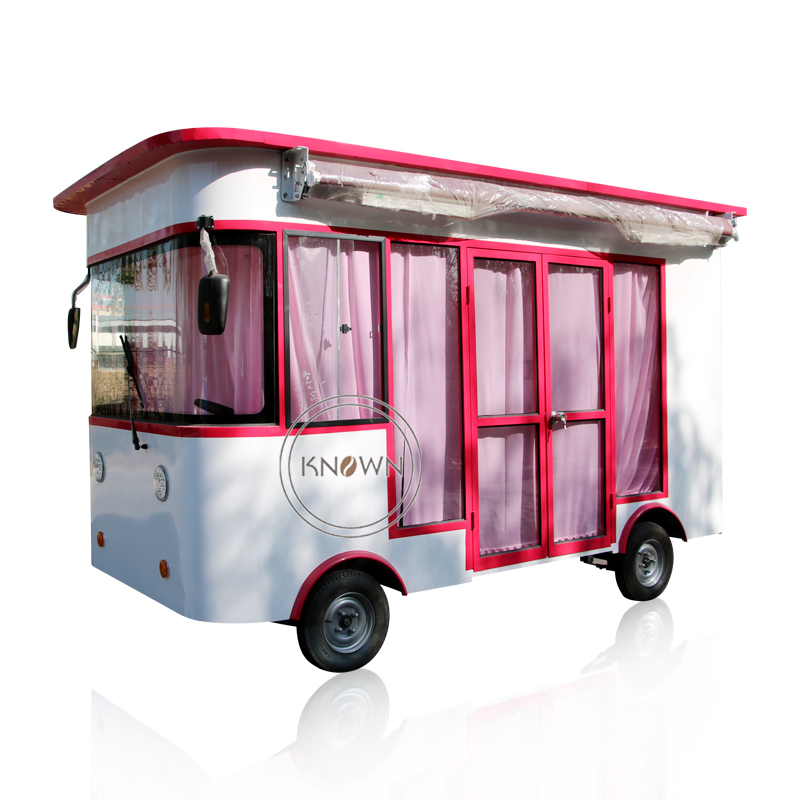 KN-ST-350 Electric Clothes Mobile Food Truck Garment Food Trailer Ice Cream Food Cart Stand for Sales