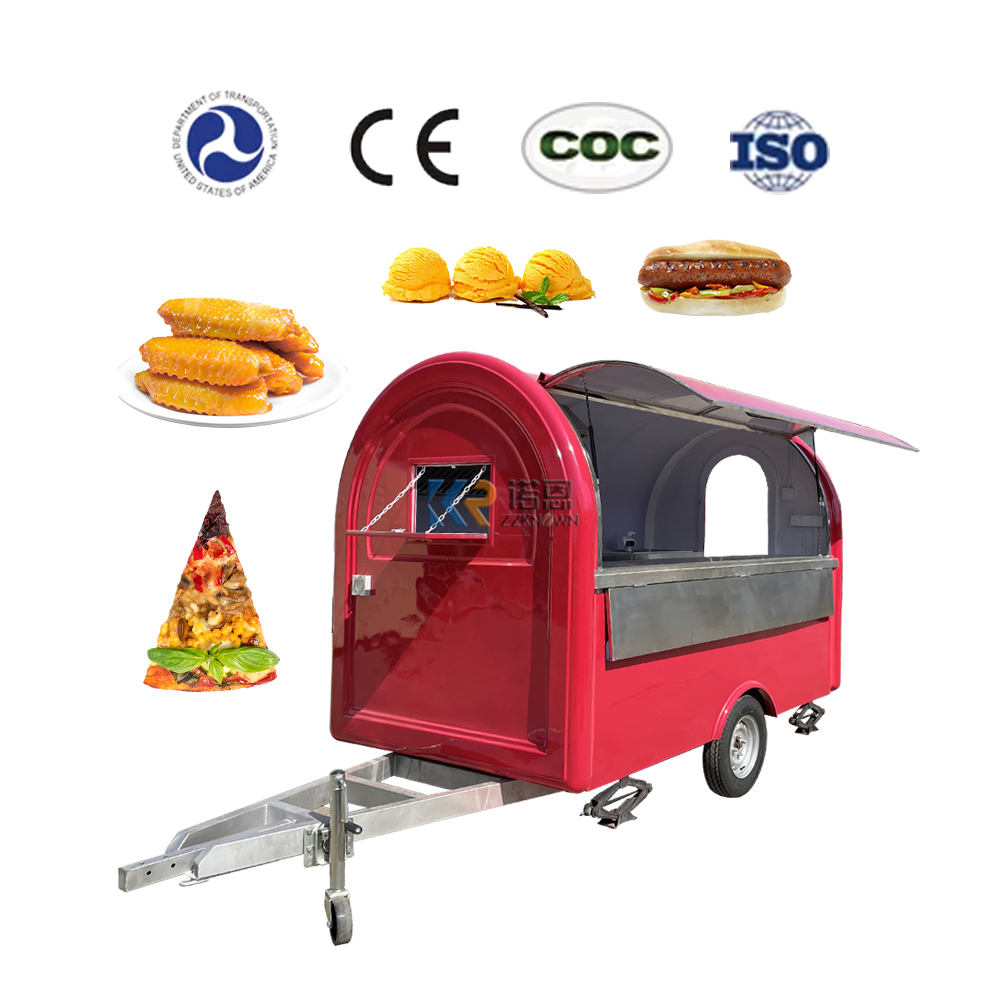 KN-FR-280B Fast Food Carts Ice Cream Fast Food Kiosk Food Vending Cart Food Trailer for Sale USA 